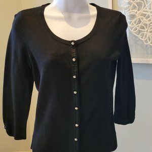 Black White House Black Market Cardigan